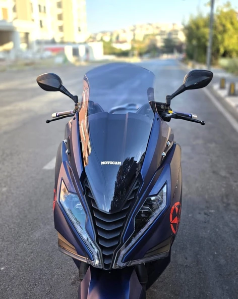 MOTOCAM Arora GT 125 250 Siperlik Ön Cam 2023-2025 Model 65cm Füme Renkli 4mm ORİJİNAL BOYLU - 1