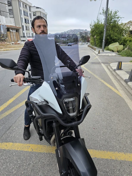 MOTOCAM Honda NX 500 Ön Cam 48cm 2025 Model Füme Renkli 4mm UZUN CAM - Resim 2