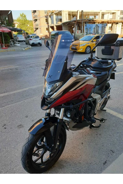 MOTOCAM Honda NC 700 750 X Siperlik Ön Cam 2021-2024 Model 50cm Füme Renkli 4mm ORTA BOYLU CAM - Resim 3