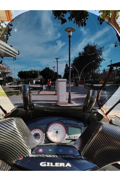 MOTOCAM Gilera Nexus 500 Ön Cam 2004-2008 Model 58cm Füme Renkli 4mm - Resim 3