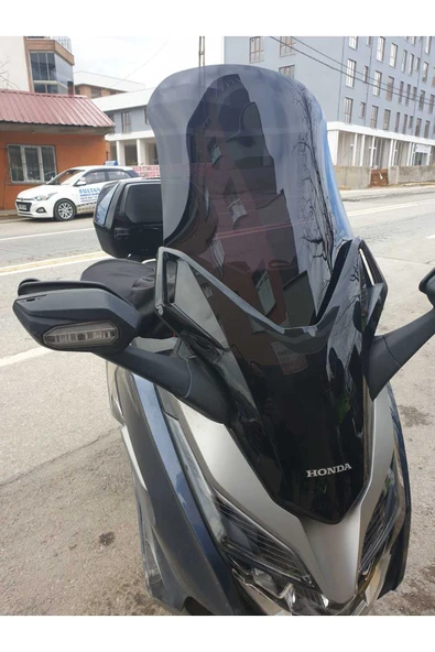 MOTOCAM Honda Forza 250 Siperlik Ön Cam 2018-2020 Model 58cm Siyah Renkli 4mm - Resim 2
