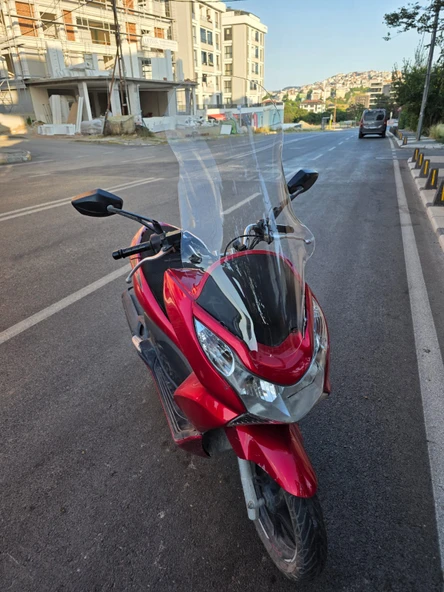 MOTOCAM Honda PCX Siperlik Ön Cam 2011-2013 Model 83cm Şeffaf Renkli 4mm UZUN CAM - Resim 2