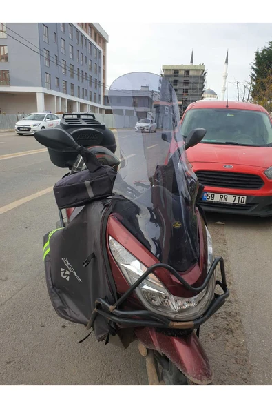 MOTOCAM Honda PCX Siperlik Ön Cam 2014-2017 Model 83cm Füme Renkli 4mm UZUN CAM - Resim 3