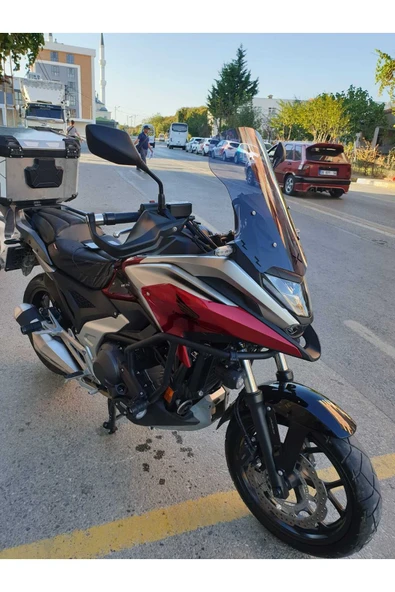 MOTOCAM Honda NC 700 750 X Siperlik Ön Cam 2021-2024 Model 50cm Füme Renkli 4mm ORTA BOYLU CAM - Resim 2