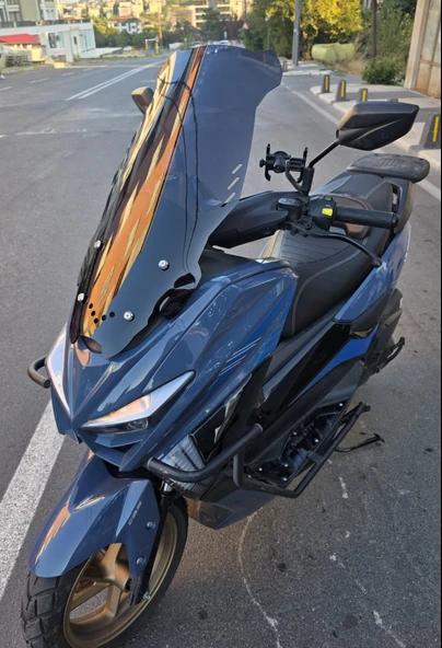 MOTOCAM Küba Newcity 125 Siperlik Ön Cam 2023-2025 Model 65cm Siyah Renkli 4mm ORTA BOYLU - Resim 3