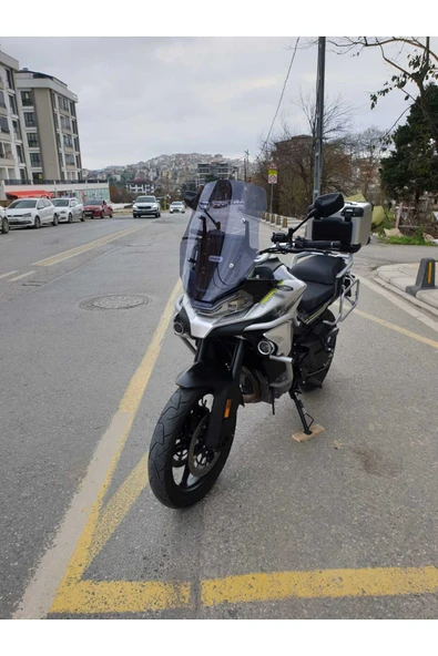 MOTOCAM CF MOTO 800 MT Siperlik Ön Cam 2022-2025 Model 57cm Füme Renkli 4mm UZUN CAM - Resim 3