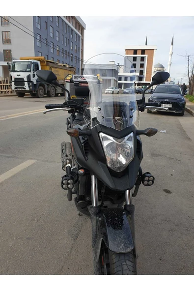 MOTOCAM Honda NC 700 750 X Siperlik Ön Cam 2012-2015 Model 59cm Şeffaf Renkli 4mm UZUN CAM - Resim 2