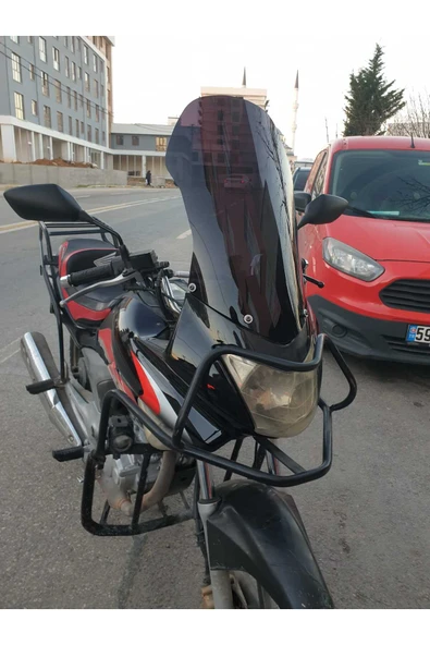 MOTOCAM Honda CBF 150 Siperlik Ön Cam 2005-2017 Model 51cm Siyah Renkli 4mm - Resim 3