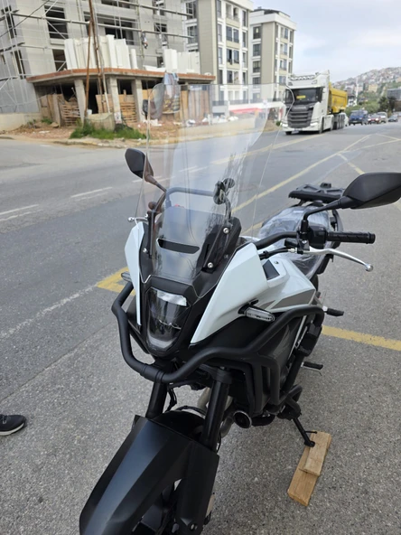 MOTOCAM Honda NX 500 Ön Cam 48cm 2025 Model Şeffaf Renkli 4mm UZUN CAM - Resim 3