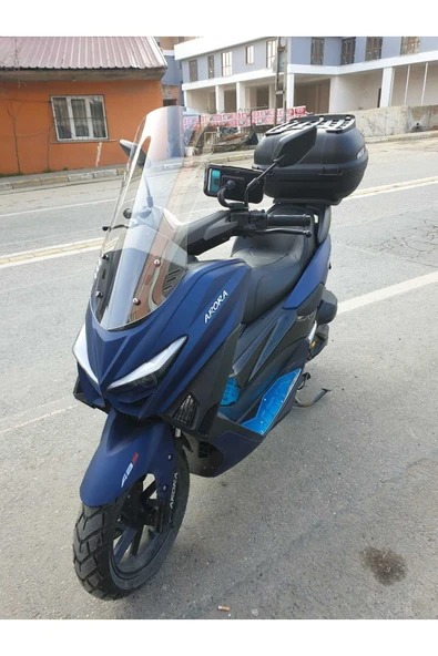 MOTOCAM Arora Max T 150 Siperlik Ön Cam 2022-2025 Model 65cm Şeffaf Renkli 4mm ORTA BOYLU CAM - Resim 3