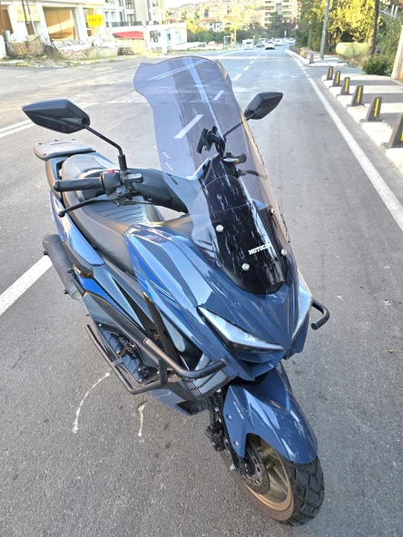 MOTOCAM Küba Newcity 125 Siperlik Ön Cam 2023-2025 Model 65cm Füme Renkli 4mm ORTA BOYLU - Resim 2