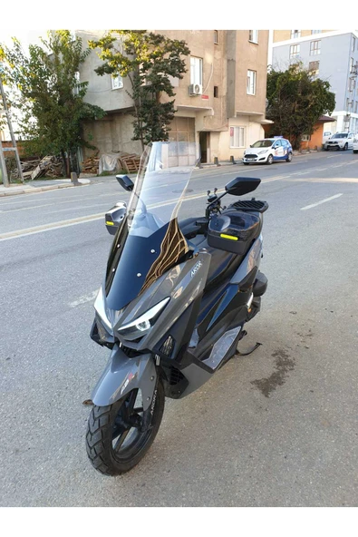 MOTOCAM Arora Max T 150 Siperlik Ön Cam 2022-2025 Model 78cm Şeffaf Renkli 4mm UZUN CAM - Resim 3