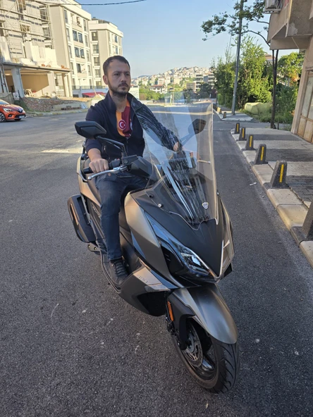 MOTOCAM Kymco Downtown GT 350 Siperlik Ön Cam 2025 Model 62cm Şeffaf Renkli 4mm - Resim 2