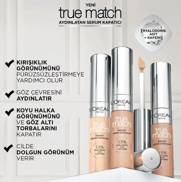 L'Oreal Paris True Match Aydınlatan Serum Kapatıcı - 4D Light Medium 11 Ml - 4