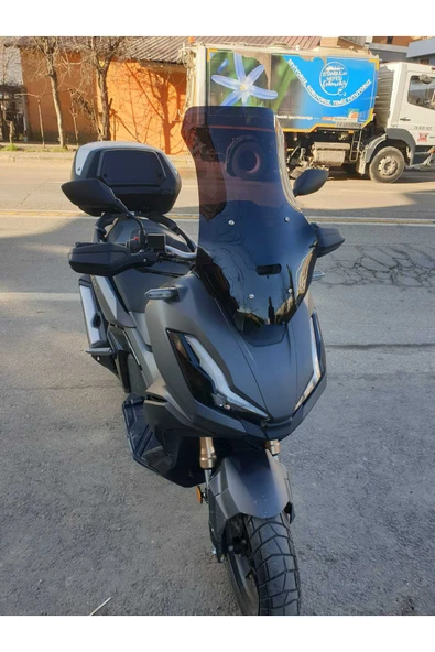 MOTOCAM Honda Adv 350 Siperlik Ön Cam 2023-2025 Model 60cm Siyah Renkli 4mm ORTA BOYLU CAM - Resim 2