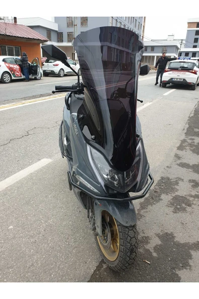 MOTOCAM Arora Safari PRO Siperlik Ön Cam 2023-2025 Model 80cm Siyah Renkli 4mm UZUN CAM - Resim 2