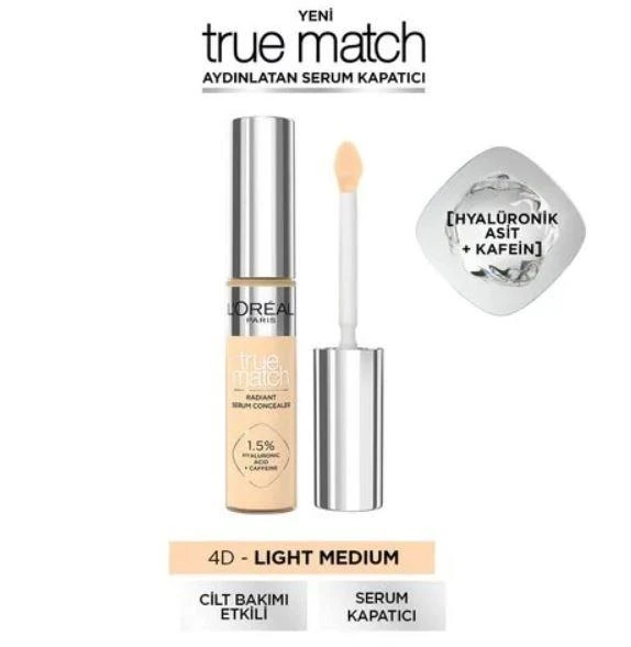 L'Oreal Paris True Match Aydınlatan Serum Kapatıcı - 4D Light Medium 11 Ml - 2
