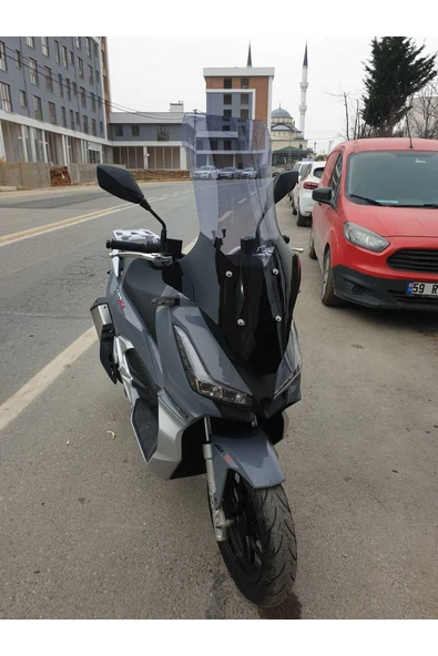 MOTOCAM Arora Beatrix 150 Siperlik Ön Cam 2023-2025 Model 78cm Füme Renkli 4mm UZUN CAM - Resim 2