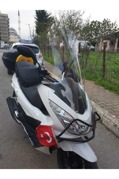 MOTOCAM Honda PCX Siperlik Ön Cam 2014-2017 Model 83cm Şeffaf Renkli 4mm UZUN CAM - Resim 3