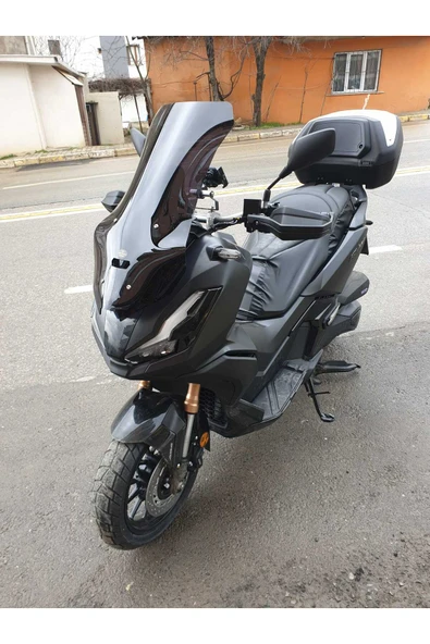 MOTOCAM Honda Adv 350 Siperlik Ön Cam 2023-2025 Model 72cm Siyah Renkli 4mm UZUN CAM - Resim 2