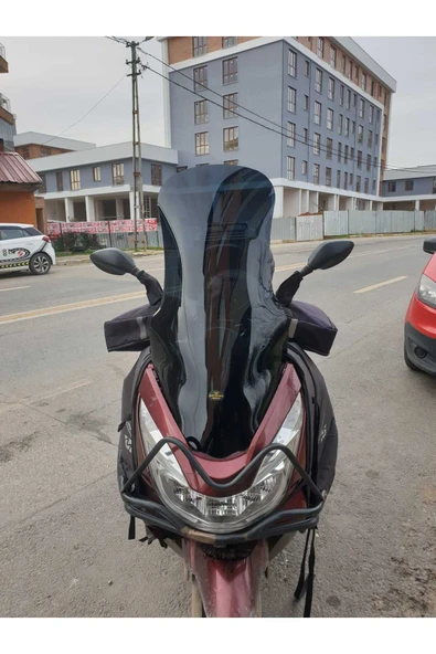 MOTOCAM Honda PCX Siperlik Ön Cam 2014-2017 Model 83cm Siyah Renkli 4mm UZUN CAM ürün görseli
