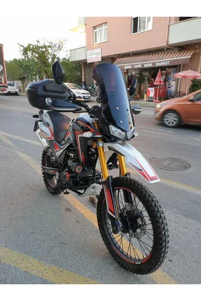 MOTOCAM Arora CR 250 Siperlik Ön Cam 2025 Model 55cm Siyah Renkli 4mm - Resim 2