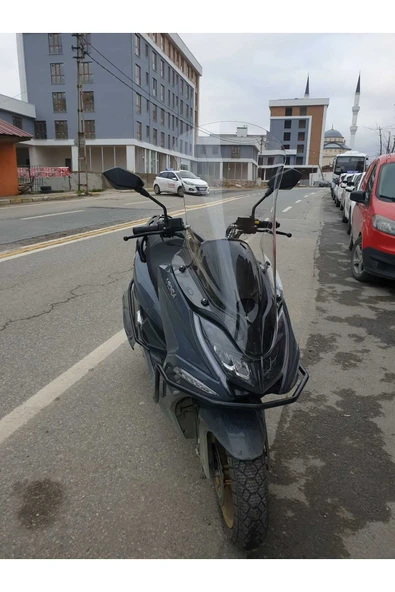 MOTOCAM Arora Safari PRO Siperlik Ön Cam 2023-2025 Model 80cm Şeffaf Renkli 4mm UZUN CAM - Resim 2