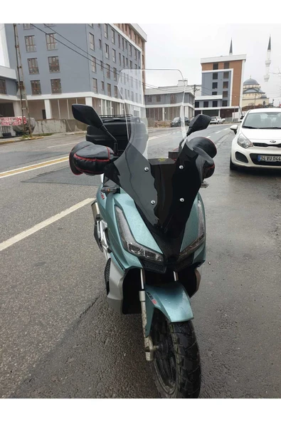 MOTOCAM Arora Beatrix 150 Siperlik Ön Cam 2023-2025 Model 78cm şeffaf Renkli 4mm UZUN CAM - Resim 2