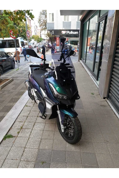 MOTOCAM Barossa ADV 125 Siperlik Ön Cam 2025 Model 57cm Füme Renkli 4mm KISA SPOR CAM - Resim 2