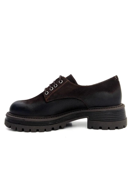 Venüs 2554601K Kadın Hakiki Deri Bağcıklı Kalın Taban Oxford Ayakkabı - 3