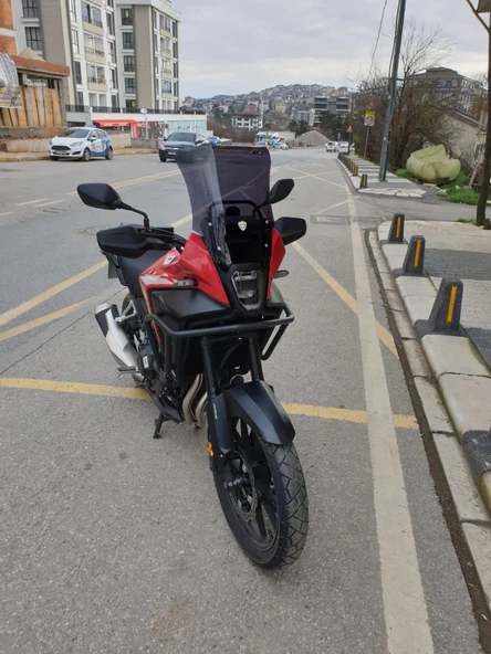 MOTOCAM Honda NX 500 Ön Cam 2025 Model 44cm Siyah Renkli 4mm UZUN CAM - Resim 2