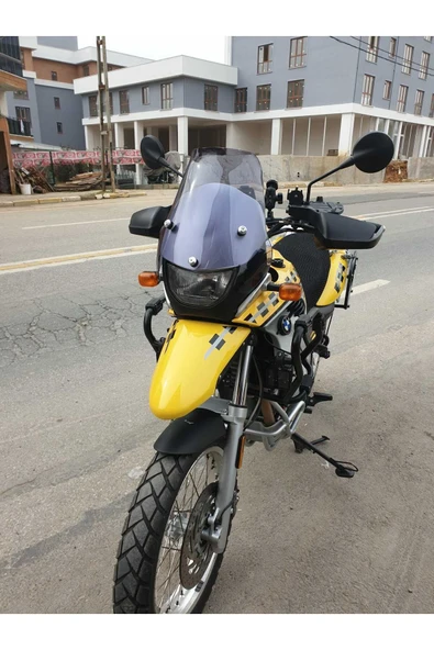 MOTOCAM Bmw F650 GS Siperlik Ön Cam ( 3 Delikli ) 1999-2003 Model 35cm Füme Renkli 4mm - Resim 2