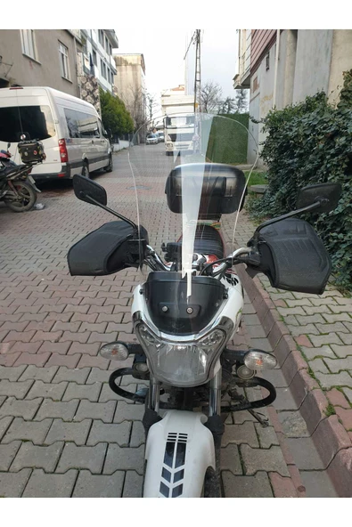 MOTOCAM Bajaj V15 Siperlik Ön Cam 2017-2018 Model 57cm Şeffaf Renkli 4mm - Resim 3