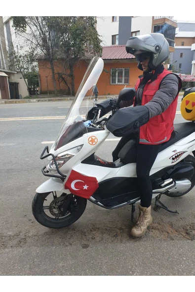 MOTOCAM Honda PCX Siperlik Ön Cam 2014-2017 Model 83cm Şeffaf Renkli 4mm UZUN CAM - Resim 2