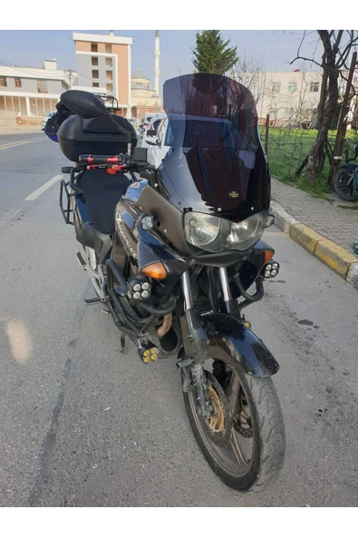 MOTOCAM Honda Varadero Mk.1 Siperlik Ön Cam 1999-2003 Model 54cm Siyah Renkli 4mm - Resim 3