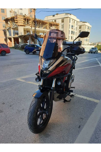 MOTOCAM Honda NC 700 750 X Siperlik Ön Cam 2021-2024 Model 50cm Siyah Renkli 4mm ORTA BOYLU CAM - Resim 3