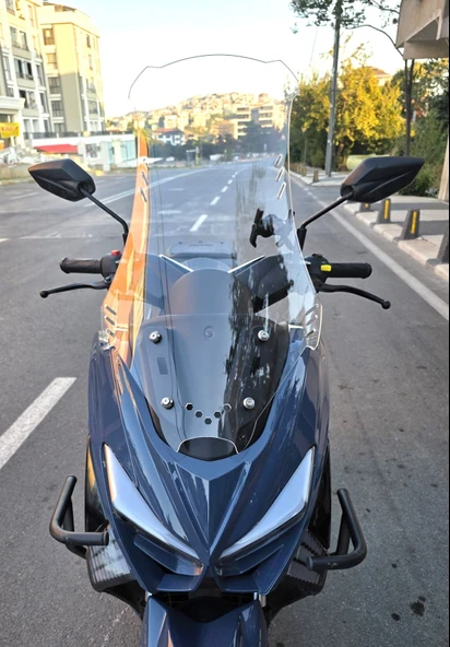 MOTOCAM Küba Newcity 125 Siperlik Ön Cam 2023-2025 Model 75cm Şeffaf Renkli 4mm UZUN CAM ürün görseli
