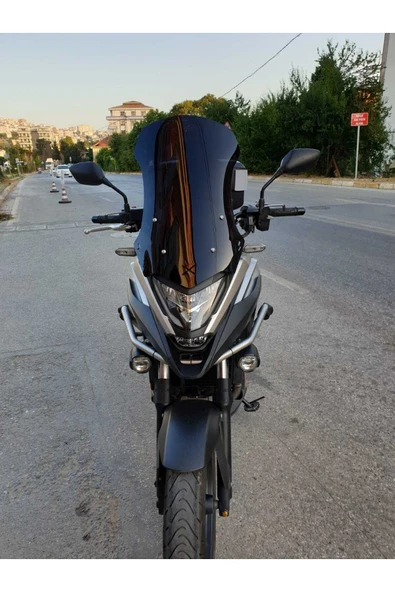 MOTOCAM Honda NC 700 750 X Siperlik Ön Cam 2021-2024 Model 59cm Siyah Renkli 4mm Uzun Geniş Cam ürün görseli