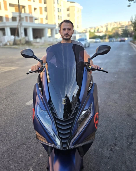 MOTOCAM Arora GT 125 250 Siperlik Ön Cam 2023-2025 Model 65cm Siyah Renkli 4mm ORİJİNAL BOYLU - 1