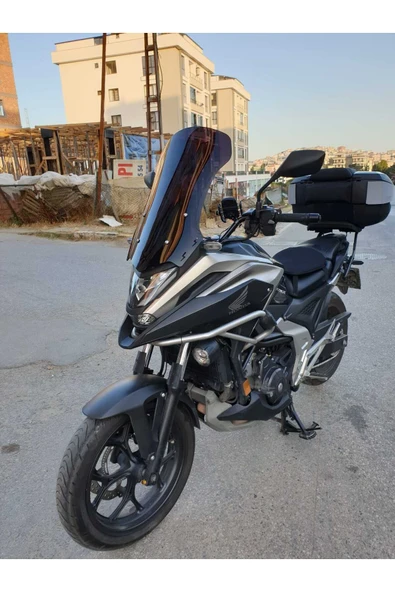 MOTOCAM Honda NC 700 750 X Siperlik Ön Cam 2021-2024 Model 59cm Siyah Renkli 4mm Uzun Geniş Cam - Resim 3