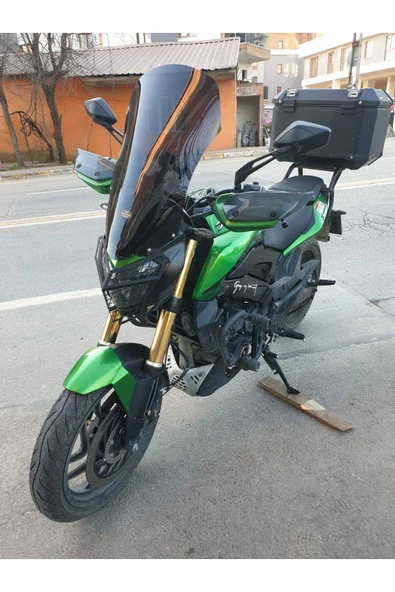 MOTOCAM Bajaj Dominar 250 Siperlik Ön Cam 2017-2025 Model 58cm Siyah Renkli 4mm ORTA BOYLU CAM - Resim 3