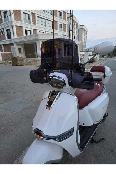 MOTOCAM Küba Bannry Siperlik Ön Cam 2024-2025 Model 39cm Siyah Renkli 4mm ELCİKLİ APARATSIZDIR - Resim 3
