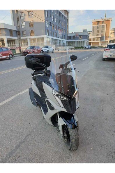 MOTOCAM Kymco Dink R 150 Siperlik Ön Cam 2023-2025 Model 68cm Şeffaf Renkli 4mm - Resim 3