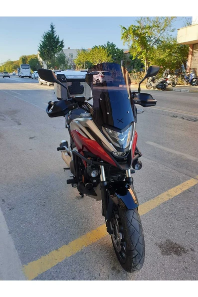 MOTOCAM Honda NC 700 750 X Siperlik Ön Cam 2021-2024 Model 50cm Siyah Renkli 4mm ORTA BOYLU CAM - Resim 2