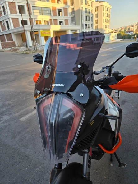 MOTOCAM KTM 1290 Super Adventure Ön Cam 2017-2020 Model 54cm Siyah Renkli 4mm - Resim 3