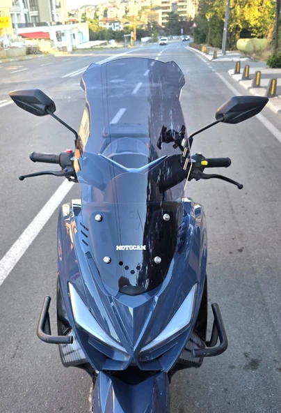 MOTOCAM Küba Newcity 125 Siperlik Ön Cam 2023-2025 Model 65cm Füme Renkli 4mm ORTA BOYLU ürün görseli