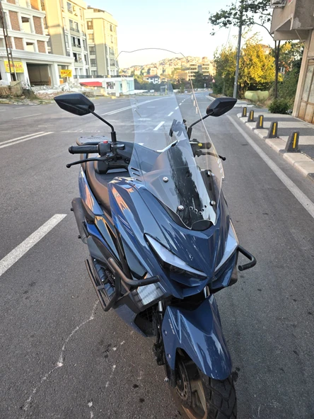 MOTOCAM Küba Newcity 125 Siperlik Ön Cam 2023-2025 Model 75cm Şeffaf Renkli 4mm UZUN CAM - Resim 2