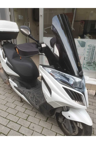 MOTOCAM Kymco G Dink 150 250i Siperlik Ön Cam 2013 Model 66cm Siyah Renkli 4mm - Resim 2