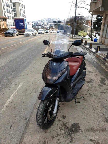 MOTOCAM Piaggio Beverly 250 Siperlik Ön Cam 2005-2007 Model 53cm Şeffaf Renkli 4mm UZUN CAM - Resim 3