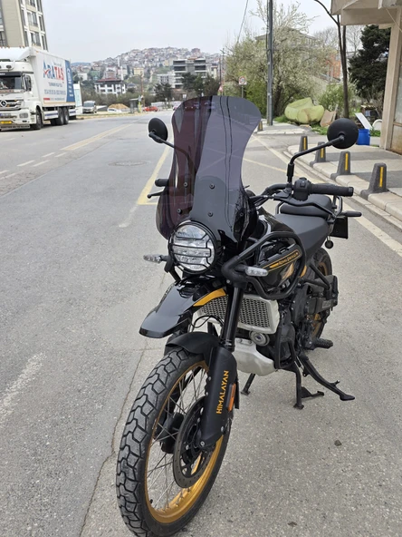 MOTOCAM Himalayan Royal Enfıeld 450 Siperlik Ön Cam 2023-2025 Model 49cm Siyah Renkli 4mm - Resim 3